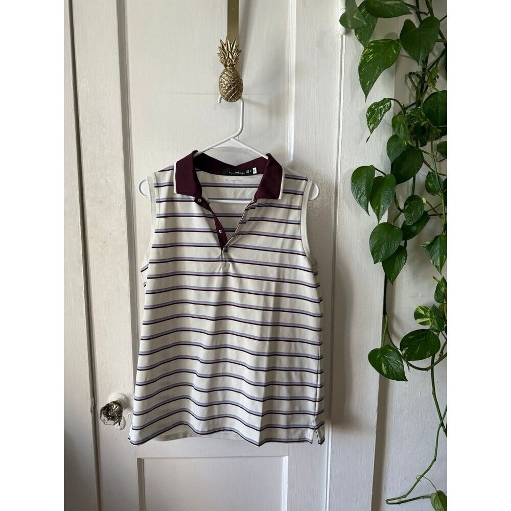 Ralph Lauren RLX women’s size large tailored fit striped tank top blouse